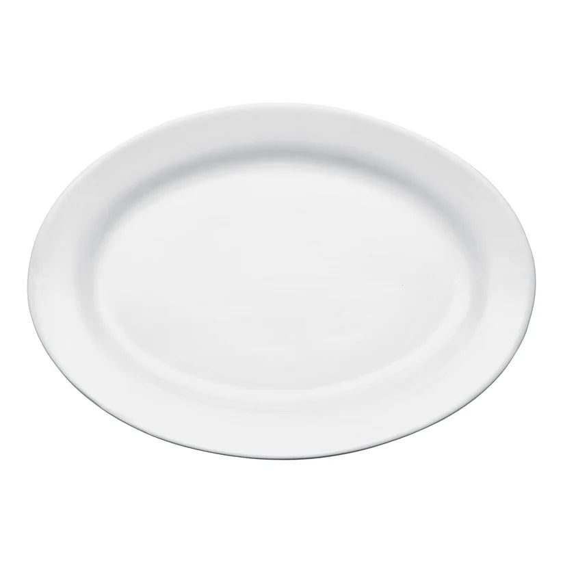 Winco BPO-1058 to BPO-938, 7"–20", Sold by Case Birkhall Oval Rolled Edge Porcelain Platters, White
