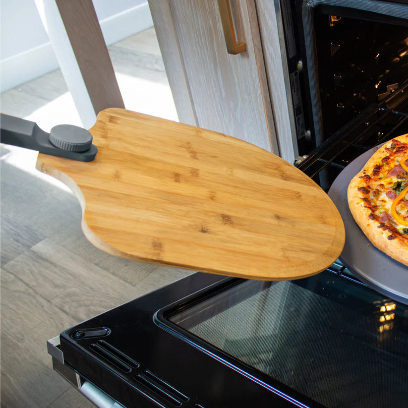 Winco BPP1214/BPP1416, 12x14 & 14x16 Old Stone Bamboo Pizza Peel w/ Folding Handle