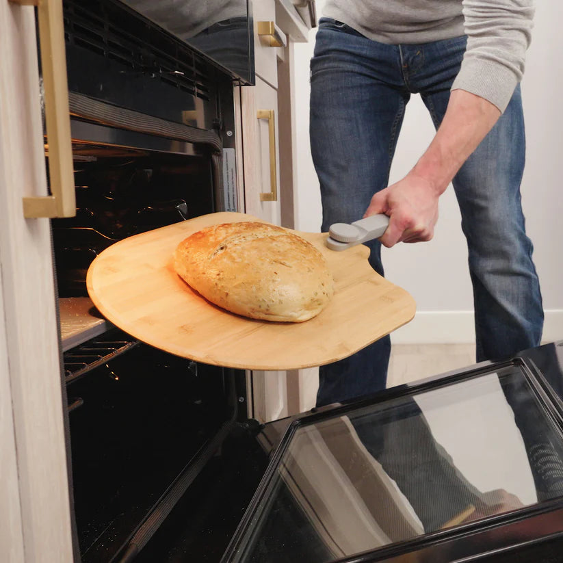 Winco BPP1214/BPP1416, 12x14 & 14x16 Old Stone Bamboo Pizza Peel w/ Folding Handle