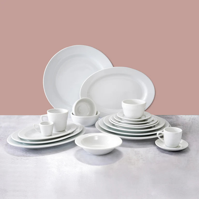WincoBPR-105RE to BPR-9RE, 5.5"–10.5", Sold by Case Birkhall Narrow Rim White Porcelain Plates