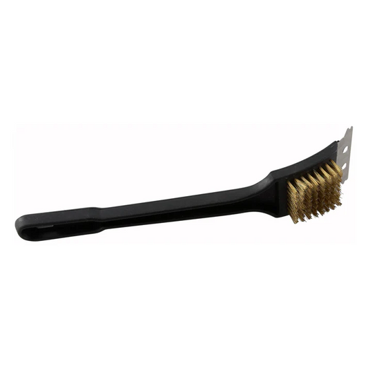 12" Oven/Grill Brush 12/Pack designed using durable plastic handle and head with brass wire bristles, the brush is 12" long to ensure that hands are not exposed to burning heat.