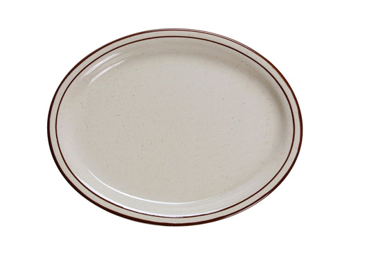 Yanco Platter BR-14 is a stylish and durable choice for serving a variety of dishes. Crafted from high-quality porcelain with a smooth glaze finish, it offers excellent resistance to mechanical damage and temperature changes. Featuring an elegant speckled design, this platter enhances food presentation, making it perfect for serving appetizers, entrées, and shared dishes. 