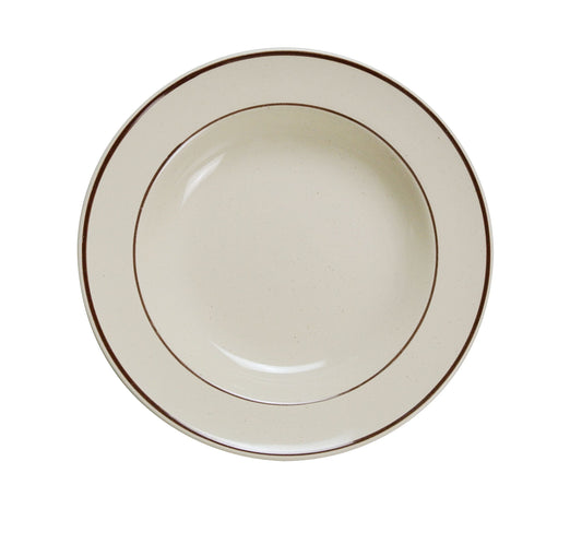 Yanco Rim Soup Bowl BR-3 is a stylish and durable choice for serving a variety of dishes. Crafted from high-quality porcelain with a smooth glaze finish, it offers excellent resistance to mechanical damage and temperature changes. Featuring an elegant speckled design with a brown rim, this bowl enhances food presentation, making it perfect for serving soups, pasta, and salads. 