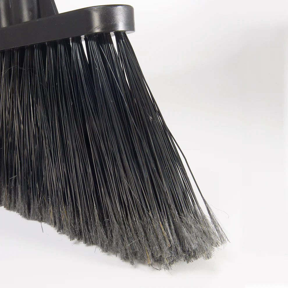 Winco BRF-6K-H, 30" Metal Hdl Black Bristles Lobby Broom Set