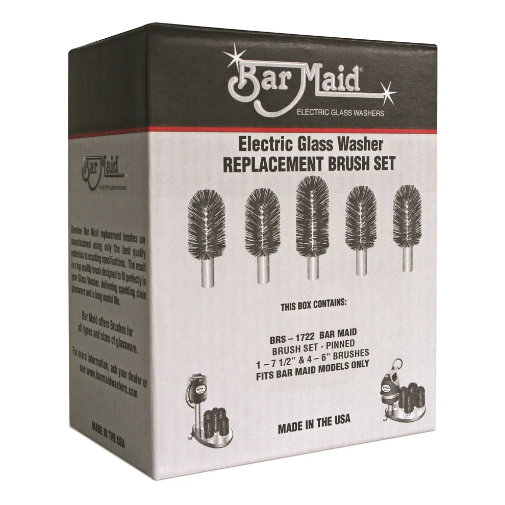 Winco BRS-1722, Bar Maid Glass Washer Brush Set, Fits All Models