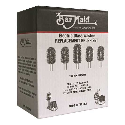 Winco BRS-1722, Bar Maid Glass Washer Brush Set, Fits All Models