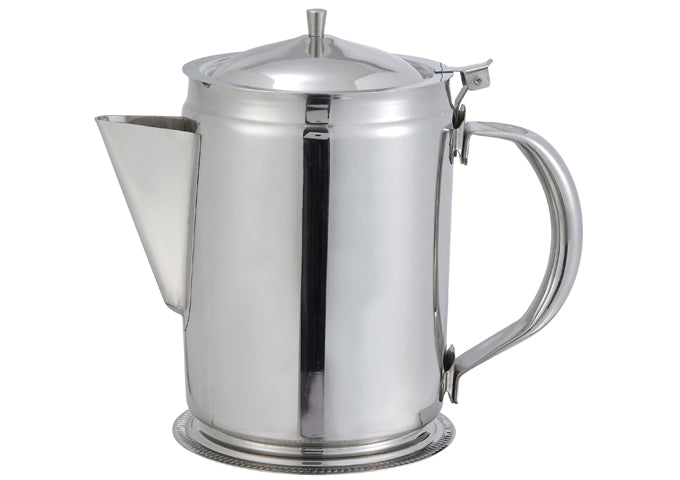 Winco BS-64 64 oz Stainless Steel Coffee Server with Cover - Coffee Shops and Cafés, Office Break Rooms, Buffet Service and Catering Events