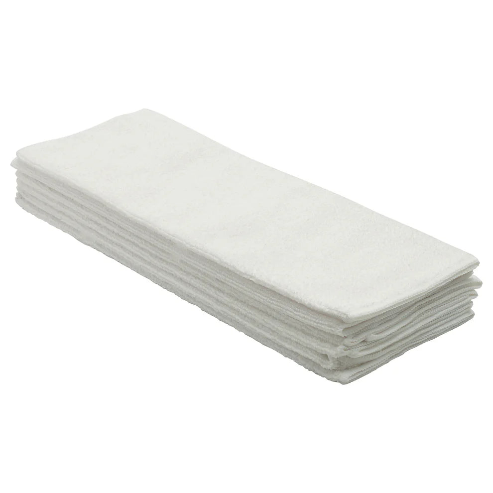 Winco BTM-16AC/16W, 16" x 16", 6pcs/pk, White Microfiber Towel