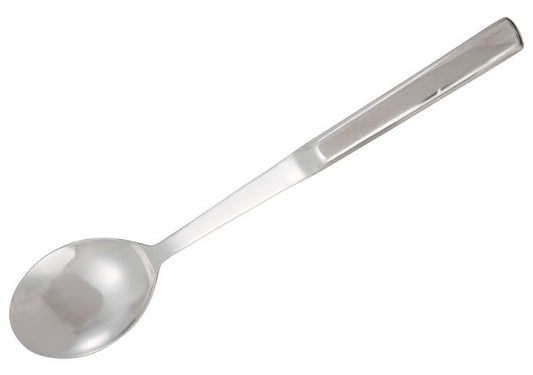Winco BW-SS1 11-3/4" Stainless Steel Hallow Handle Solid Spoon - Commercial Kitchens, Catering Events, Buffet Service, Barbecue and Grilling