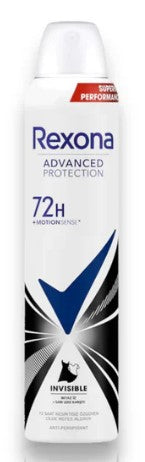Rexona Antiperspirant Deodorant Spray – Invisible Black & White, 200 mL for all-day sweat and odor protection without staining clothes
