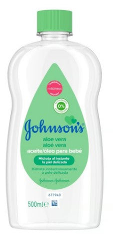 Johnson & Johnson Baby Oil with Aloe, 500 ml gentle moisturizing oil with aloe for soft, smooth, and healthy baby skin