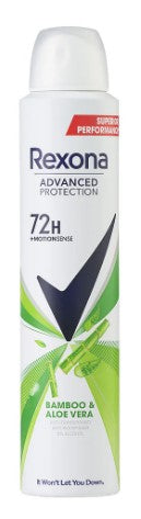 Rexona Antiperspirant Deodorant Spray – Bamboo & Aloe Vera, 200 mL for all-day freshness and sweat protection