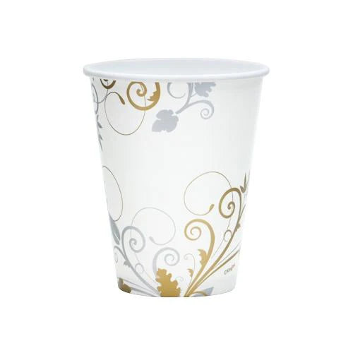 Bella Vite Shimmer 12oz disposable cup with an elegant shimmer finish. Perfect for weddings, fine dining, and upscale events. Durable, stylish, and suitable for hot or cold drinks.