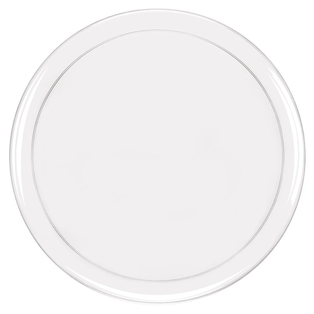 Elegant Bespoke Clear Plates available in 8.625-inch and 10.625-inch sizes, ideal for sophisticated dining, events, or everyday use with a modern and transparent design.