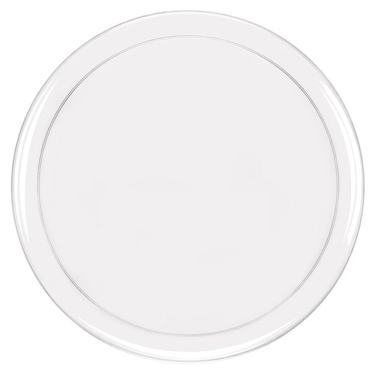 Elegant Bespoke Clear Plates available in 8.625-inch and 10.625-inch sizes, ideal for sophisticated dining, events, or everyday use with a modern and transparent design.