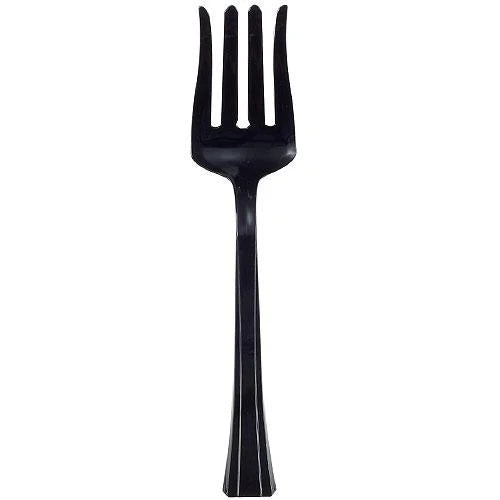 Durable and elegant Clear, Pearl, and Black salad fork for serving greens, fruits, and sides at weddings, events, or casual dining settings.
