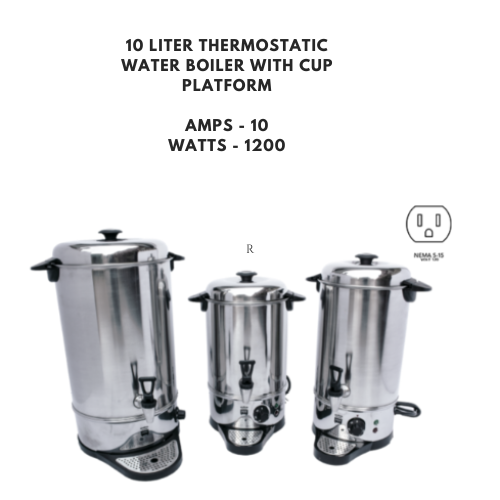 Water boiler with cup platform