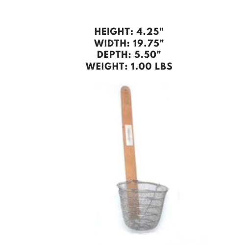 Bamboo handle mesh skimmer