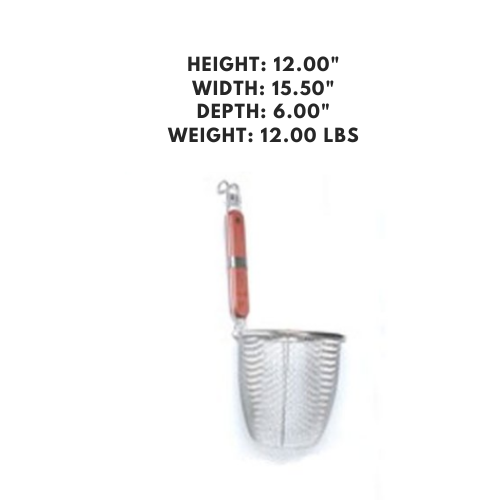 Wood handle noodle skimmer