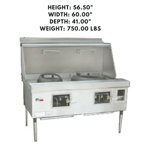 Stainless steel no flue cooking range