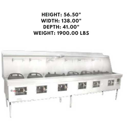 Professional kitchen range with no flue design