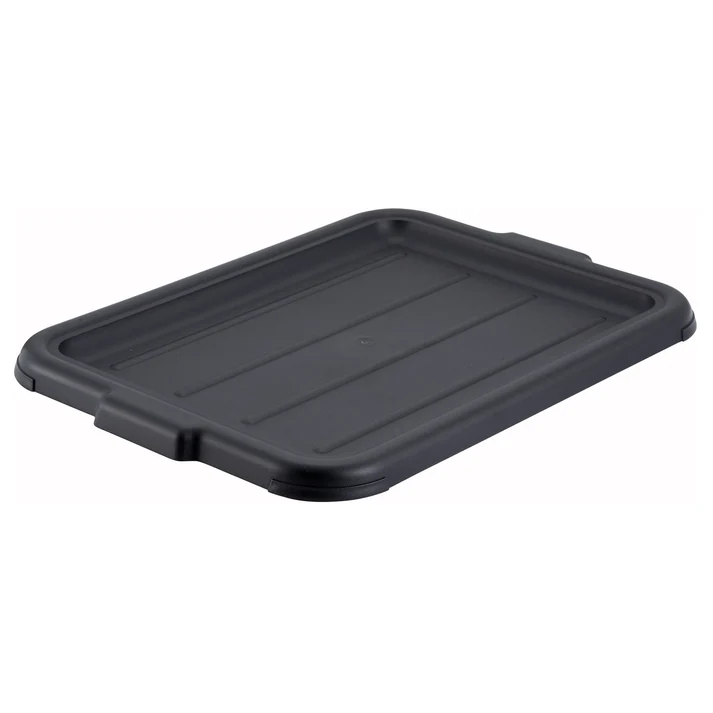 (Brown, Gray, Black, White) Cover for PL-5/7 Series 12/Pack combines both great construction and amazing design. This particular box cover has been designed specifically to accommodate the Winco dish box available under PL-7B item code. This lid is manufactured of the same material as the dish box that is high quality sturdy polypropylene. This material proves to be heavy duty, yet it doesn't cost a lot. The cover's surface is rather simple, featuring a countered edge.