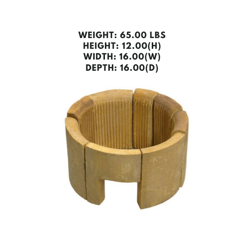 16" chamber brick set with flue