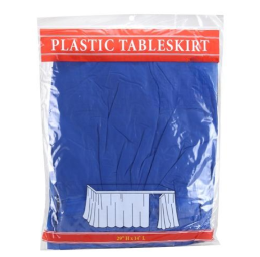 29"x14' table skirt in white, red, blue, black, gold, and pink. Durable, stylish, and disposable—perfect for weddings, banquets, and event décor.