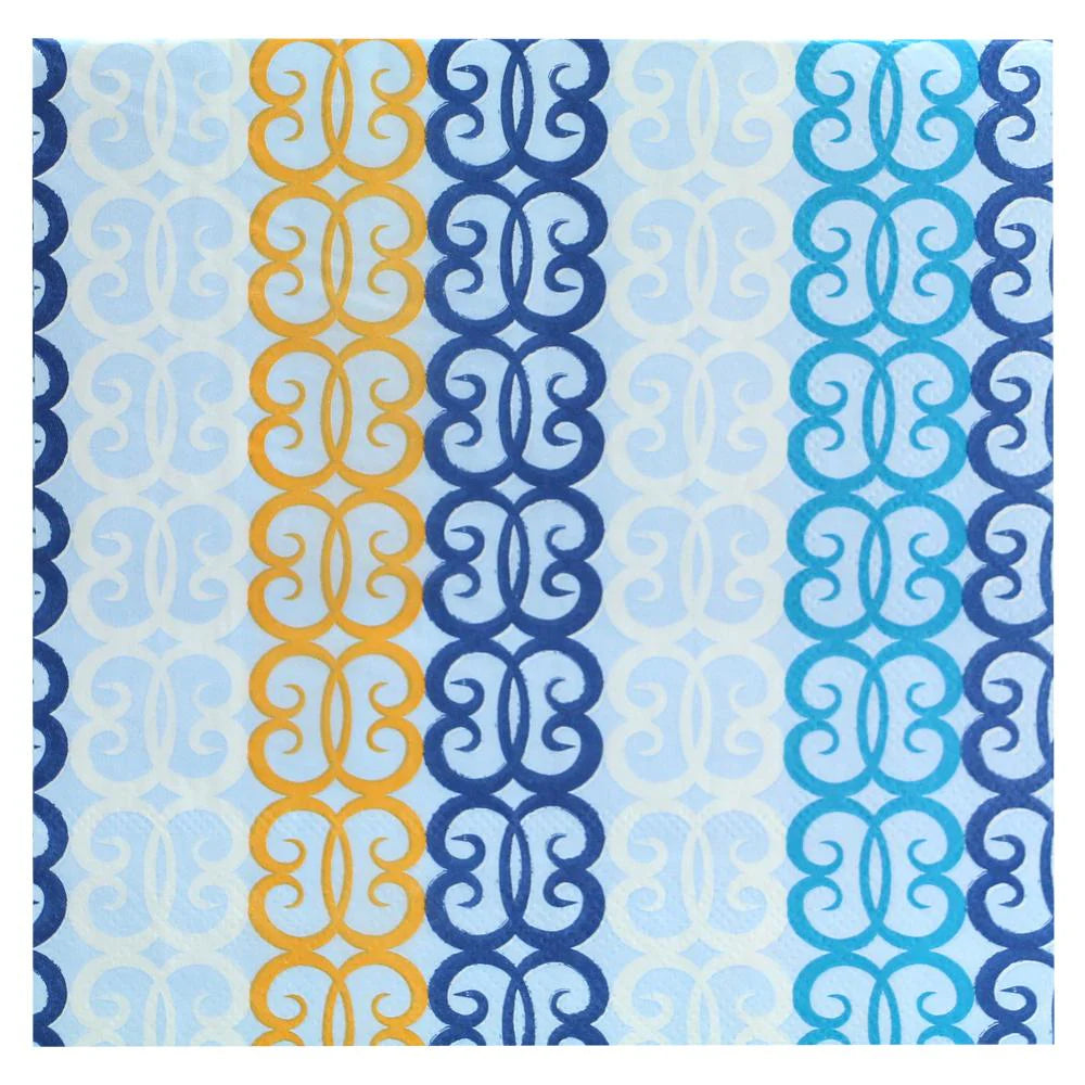 Elegant Décor Lunch Napkins in blue and pink, perfect for weddings, baby showers, and events. High-quality, absorbent, and disposable for convenience and style.