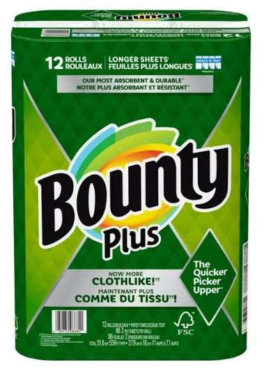 Bounty Plus Napkins, 186 Sheets of strong, soft, and absorbent paper napkins for everyday use and parties