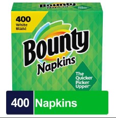 Bounty Napkin 1-Ply, White, 400 Pack of soft, absorbent napkins for everyday dining, parties, and household use