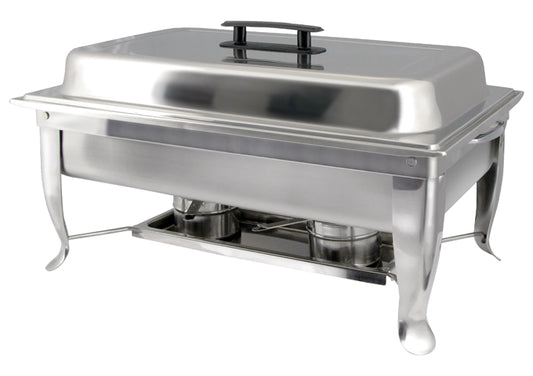 Winco C-1080 8qt Stainless Steel Full-size Folding Frame Bellaire Chafer - Commercial Kitchens, Catering Events, Buffet Service, Barbecue and Grilling