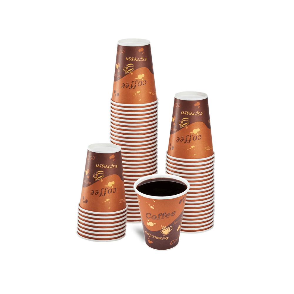 8oz Cafe Print Disposable Coffee Hot Paper Cups