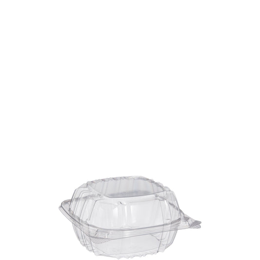 Dart C57PST1 ClearSeal Hinged Plastic Container with Lid 6" x 5 13/16" x 3"