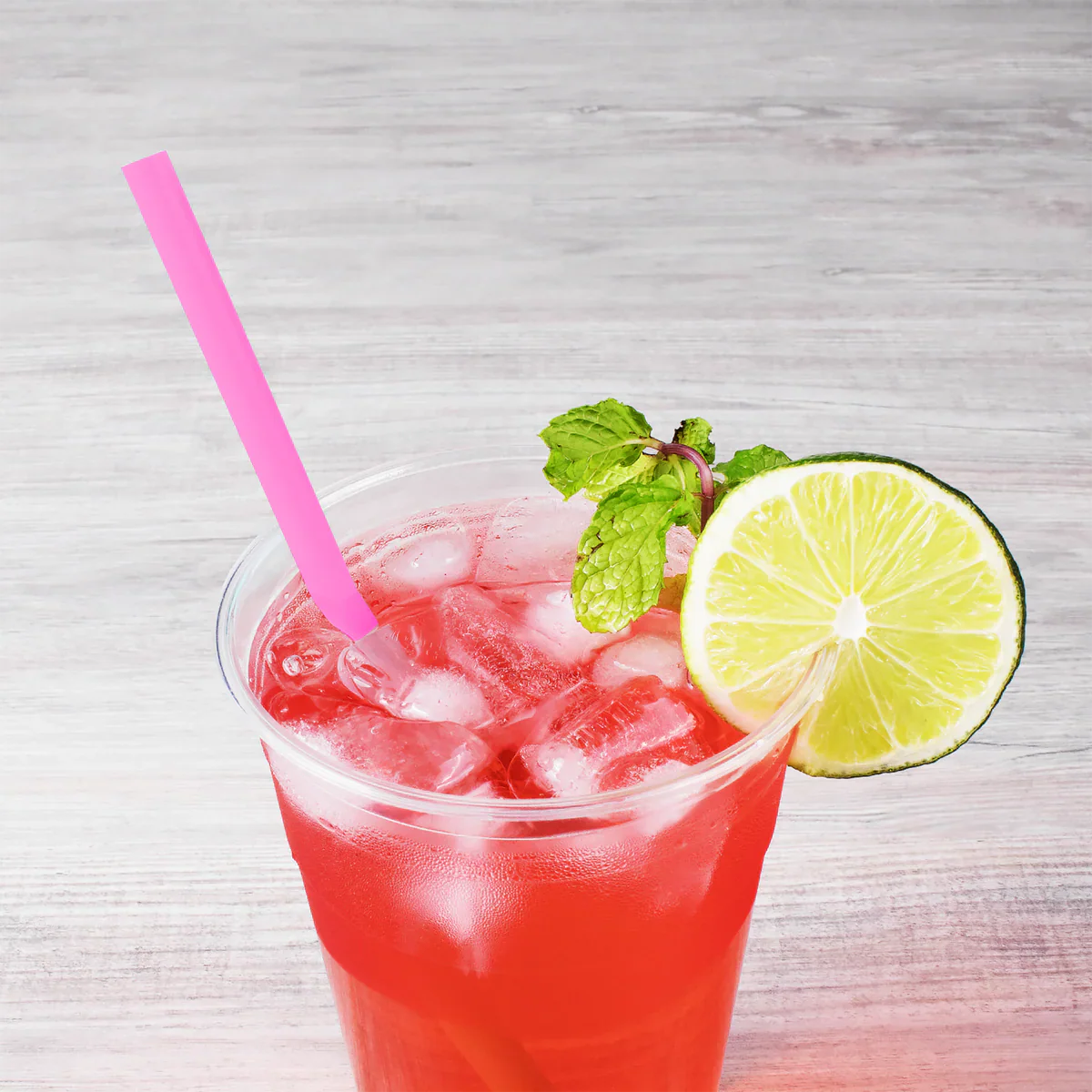 9" x 0.31" Inches Disposable Individually Wrapped Giant Straws Pink