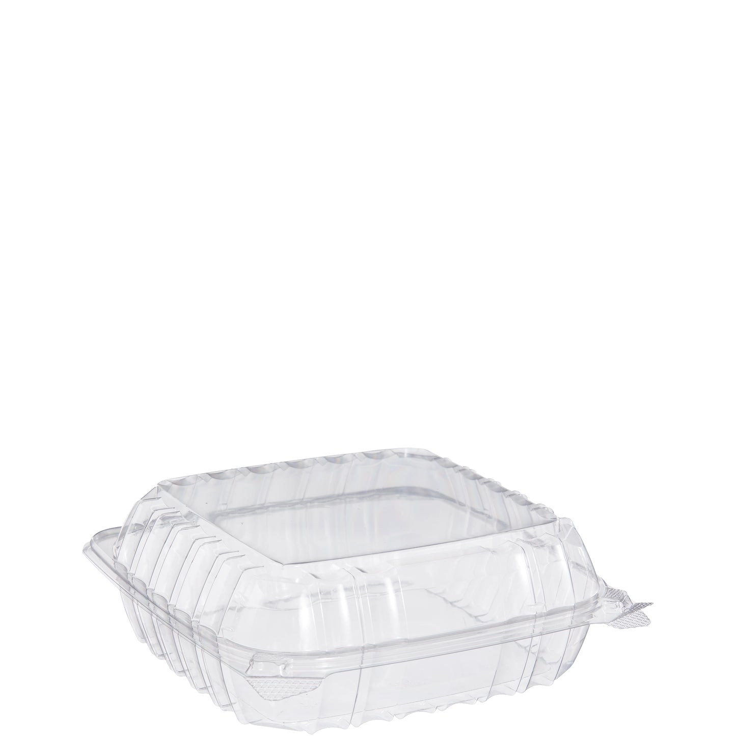 Dart C90PST1 ClearSeal Hinged Plastic Container with Lid 8 1/4" x 8 1/4" x 3"