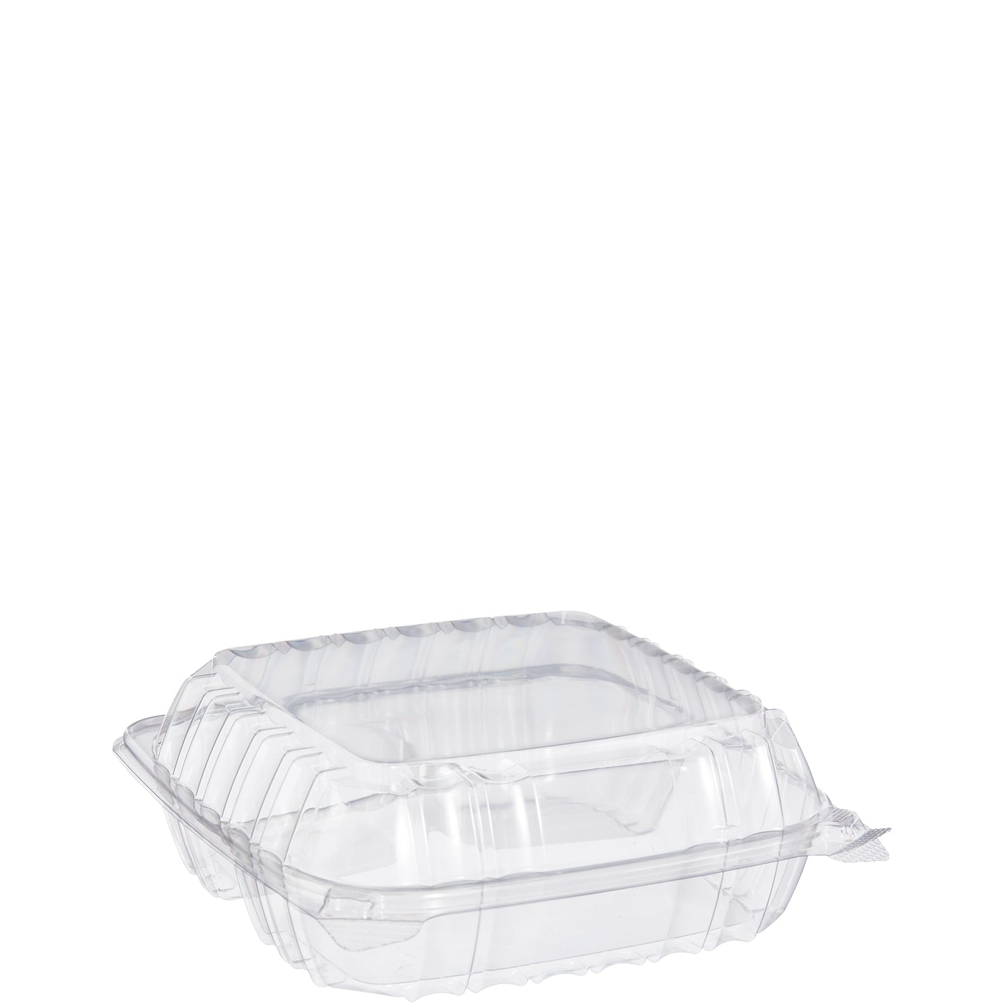 Dart C90PST3 ClearSeal 3 Compartment Hinged Plastic Container with Lid 8 5/16" x 8 5/16" x 3"