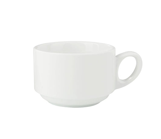 Yanco Stackable Cup CA-001 is a practical and stylish addition to any food service establishment. Crafted from durable porcelain with a smooth white finish, this 7 oz cup is designed for daily use in hotels, restaurants, and cafés. Its stackable design ensures efficient storage, making it ideal for high-traffic environments. The cup is both microwave and dishwasher safe, allowing for easy reheating and hassle-free cleaning. 