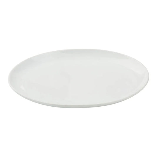 Yanco Platter CA-314 is a stylish and functional addition to any dining setting. Measuring 14" in length, 9 1/8" in width, and 1 1/2" in height, it provides ample space for serving appetizers, entrees, and shared dishes. Made from high-quality porcelain with a bright white finish, this platter enhances food presentation while offering durability for busy restaurants, hotels, and cafes. Its upright edges help contain sauces and prevent spills, ensuring a clean and elegant dining experience. 