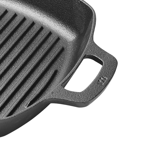 Winco CAGP-10S Square, Pre-Seasoned, Cast Iron Induction Grill Pan