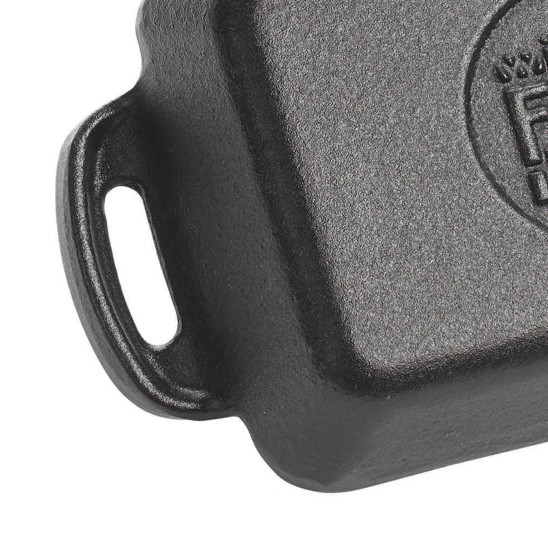 Winco CASM-4S 10 Oz Square Matte Black Enamel Mini Cast Iron Server