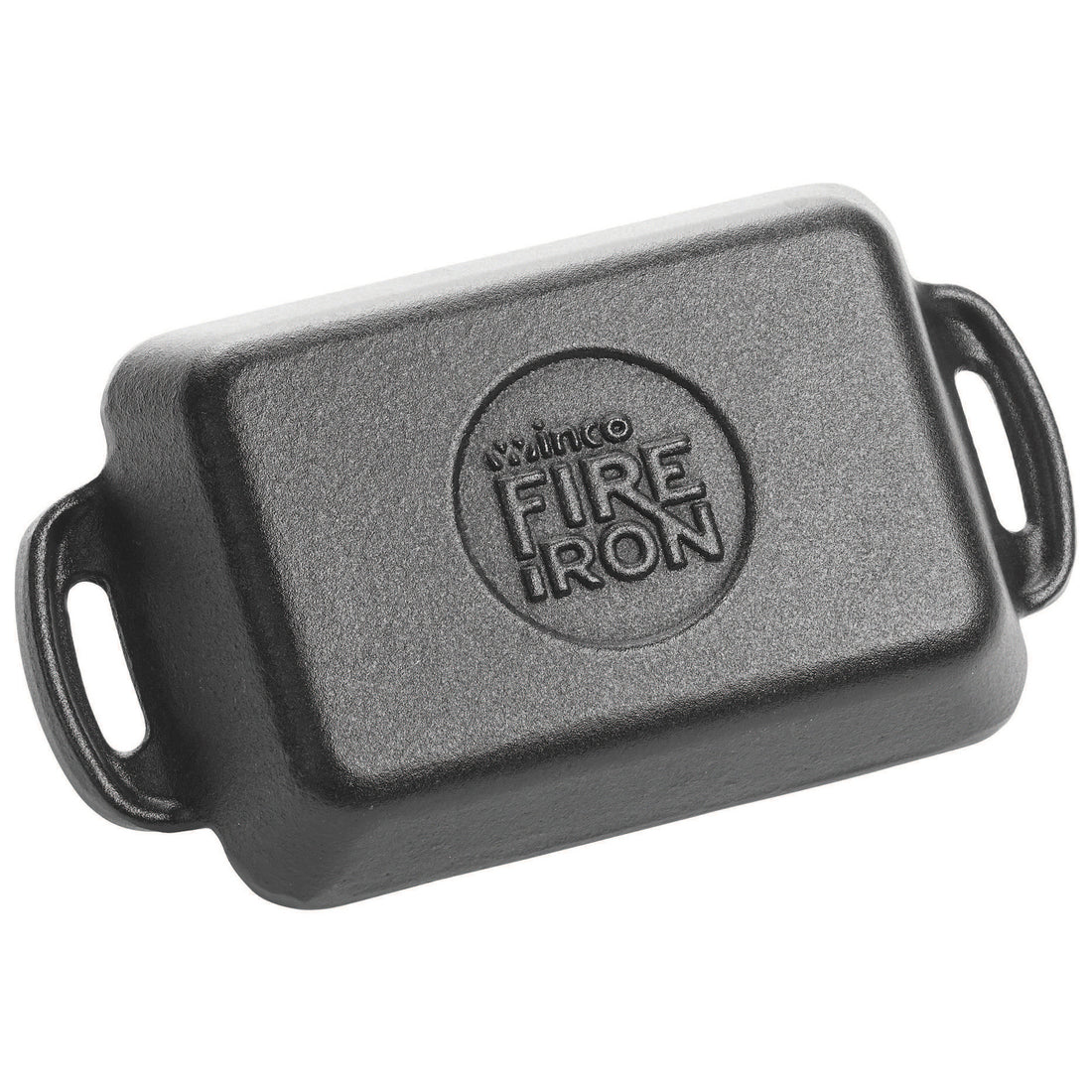 Winco CASM-5RT 10 Oz, Rectangular, Matte Black Mini Cast Iron Server