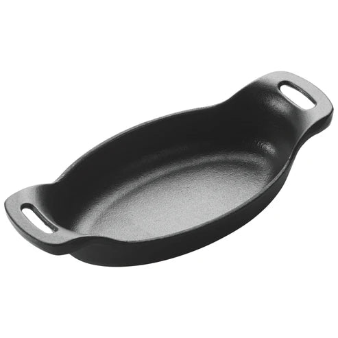 Winco CASM-6O, Oval Matte Black Enamel Induction Server Mini Cast Iron