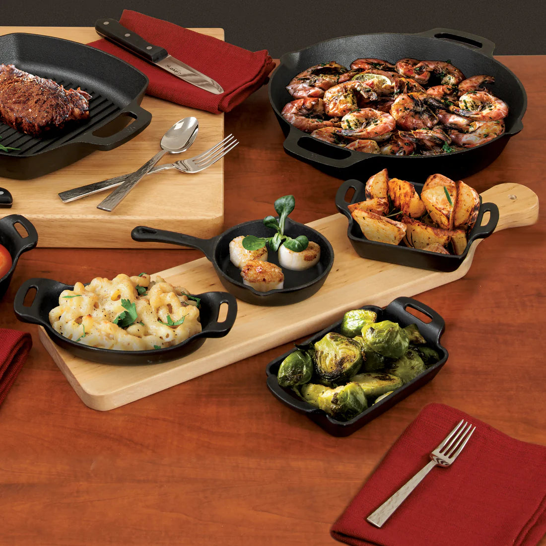 Winco CASM-7O, 9oz Oval Matte Black Induction Server Mini Cast Iron