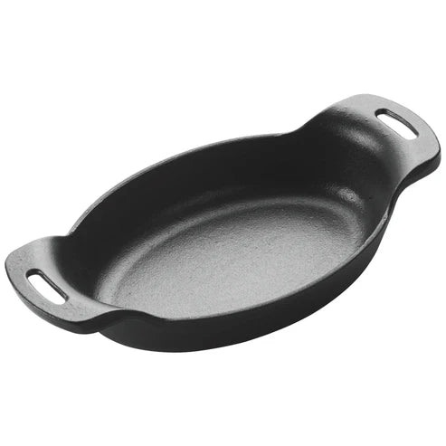 Winco CASM-7O, 9oz Oval Matte Black Induction Server Mini Cast Iron