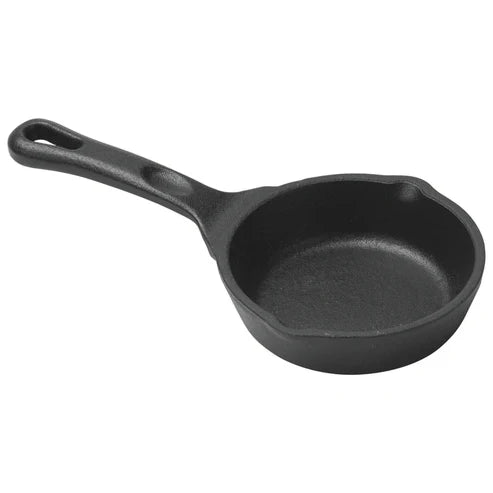 Winco CAST-3, 3 Oz Round Matte Black Mini Cast Iron