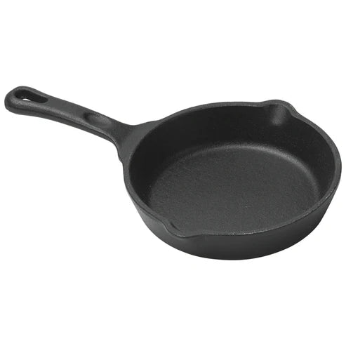 Winco CAST-5, 7-1/4 Round Matte Black Mini Cast Iron