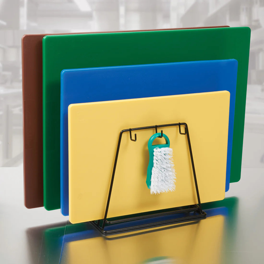 Winco CB-6K, 6 Slots, Vinyl Coated Cutting Board Rack