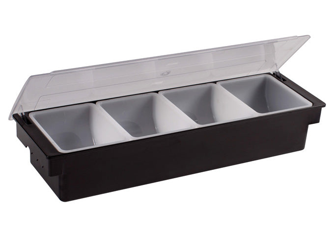 Winco CCH-4/CCH-6, 4&6 Compartment, Black Base Condiment Holder