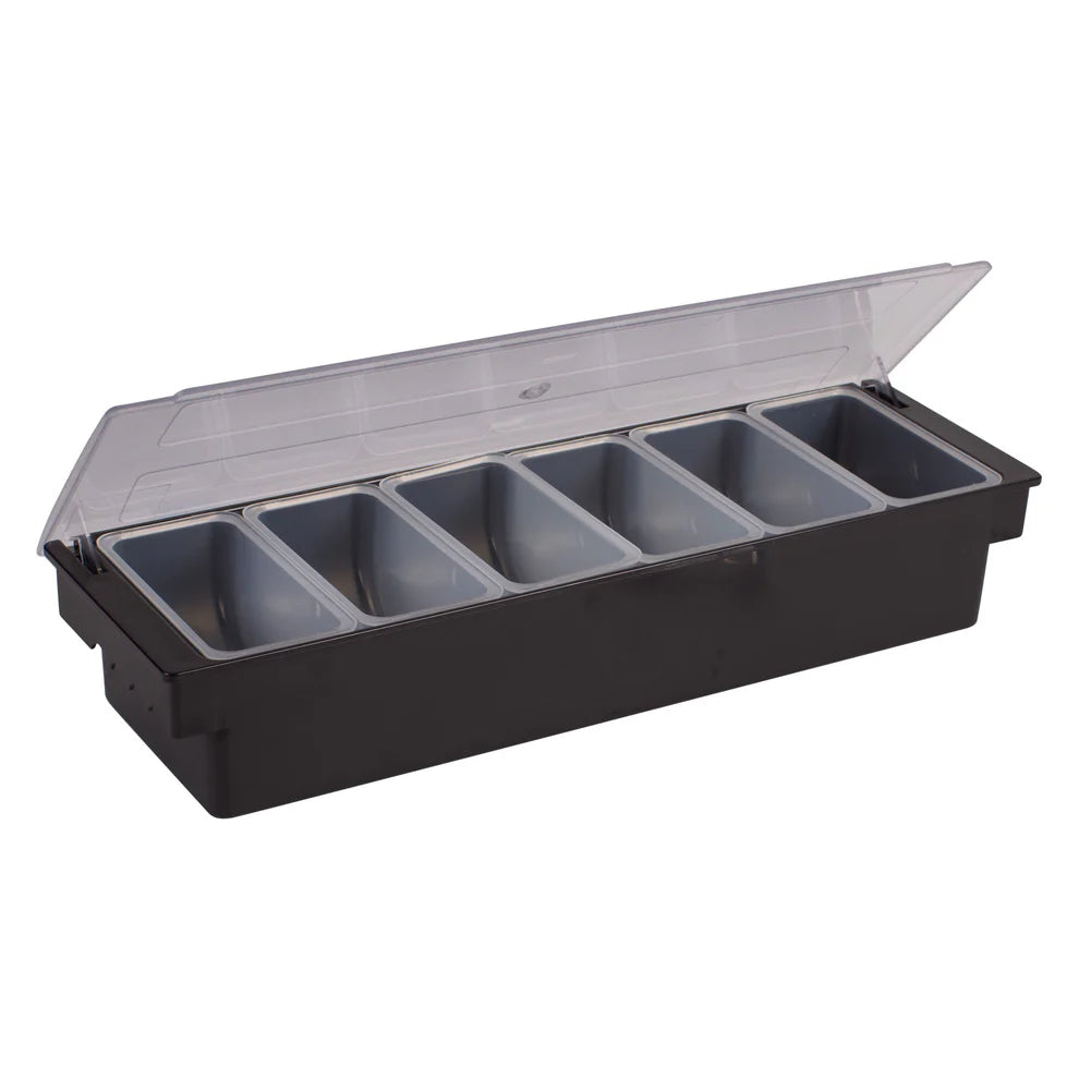 Winco CCH-4/CCH-6, 4&6 Compartment, Black Base Condiment Holder